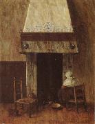 An Old Woman at he Fireplace